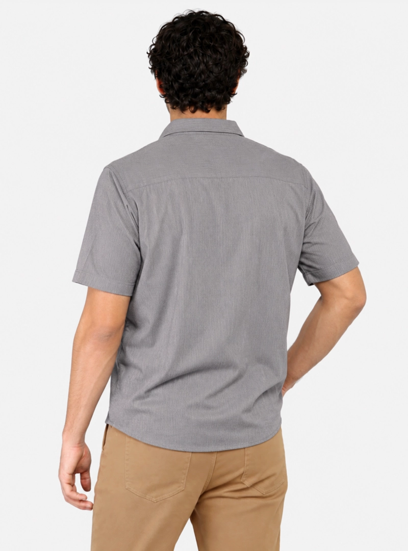 CAMISA A RAYAS REGULAR FIT GRIS OSCURO ARROW - 2