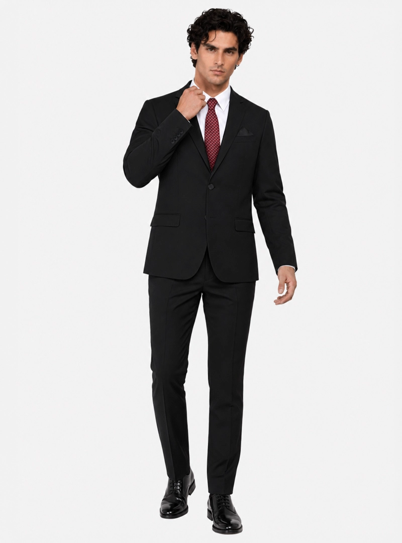 TRAJE CEREMONIA LISO SPANDEX TAILORED FIT NEGRO ARROW - 1