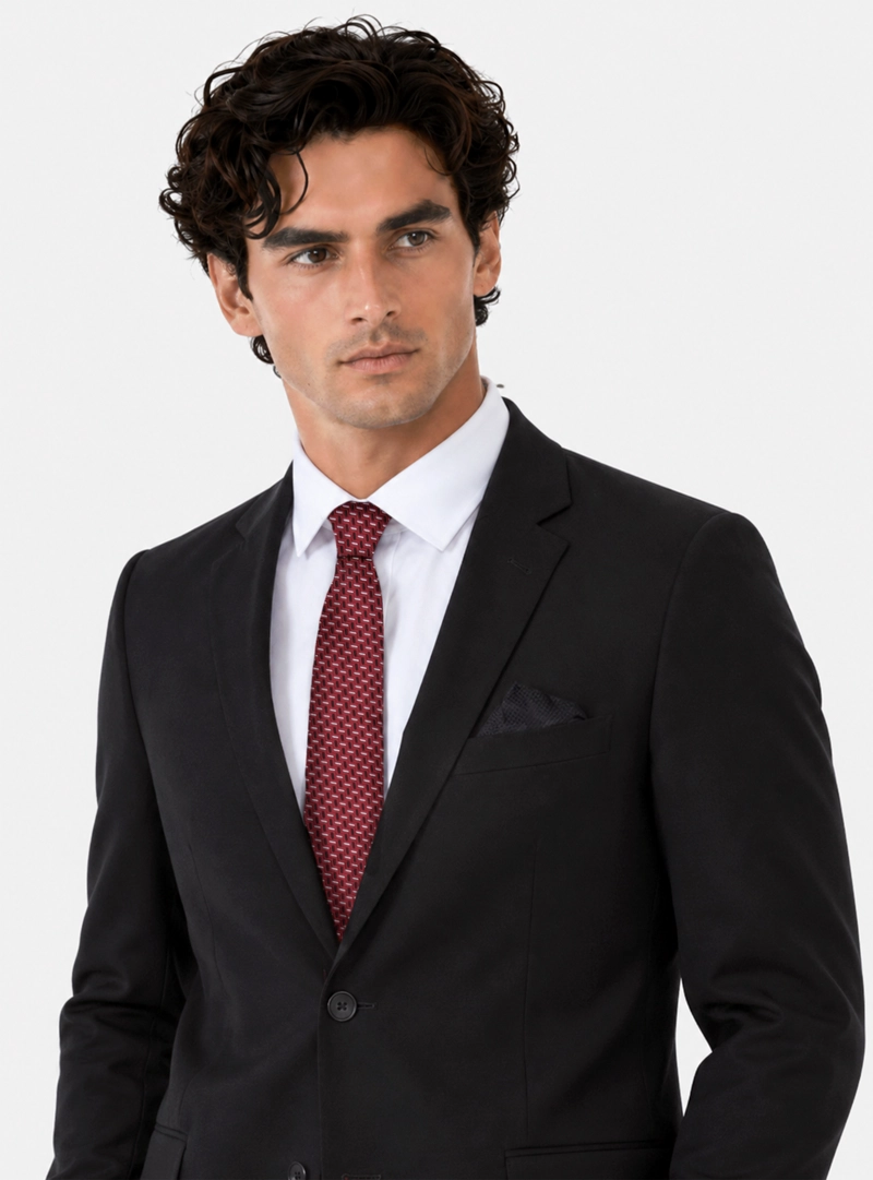 TRAJE CEREMONIA LISO SPANDEX TAILORED FIT NEGRO ARROW - 4