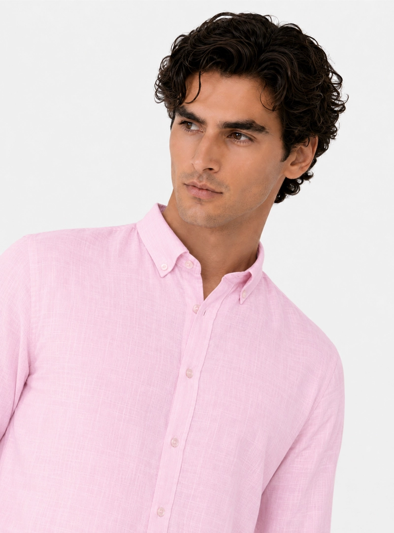 CAMISA TEXTURADA REGULAR FIT ROSADO ARROW - 3