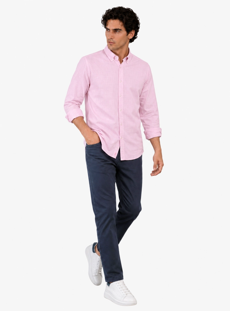 CAMISA TEXTURADA REGULAR FIT ROSADO ARROW - 4