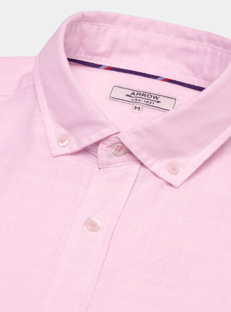 CAMISA TEXTURADA REGULAR FIT ROSADO ARROW - 5