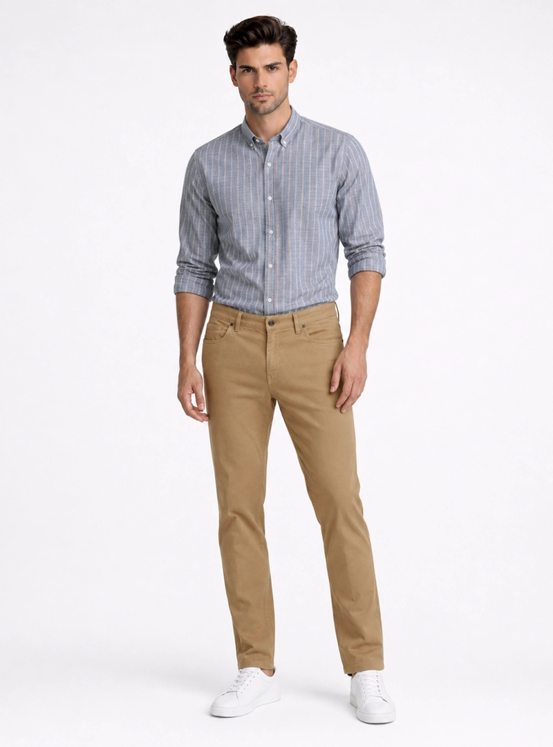 PANTALON STONE WASH REGULAR FIT CAFE PIERO BUTTI - 4