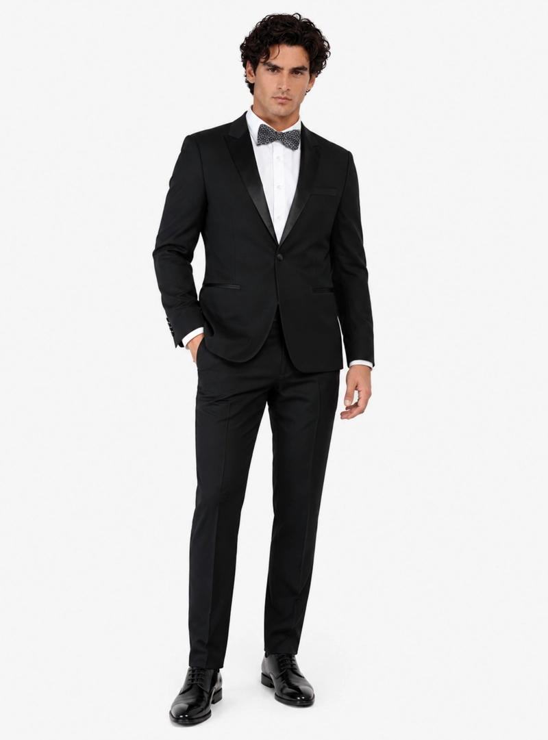 TRAJE CEREMONIA LISO SPANDEX SLIM FIT NEGRO ARROW - 1