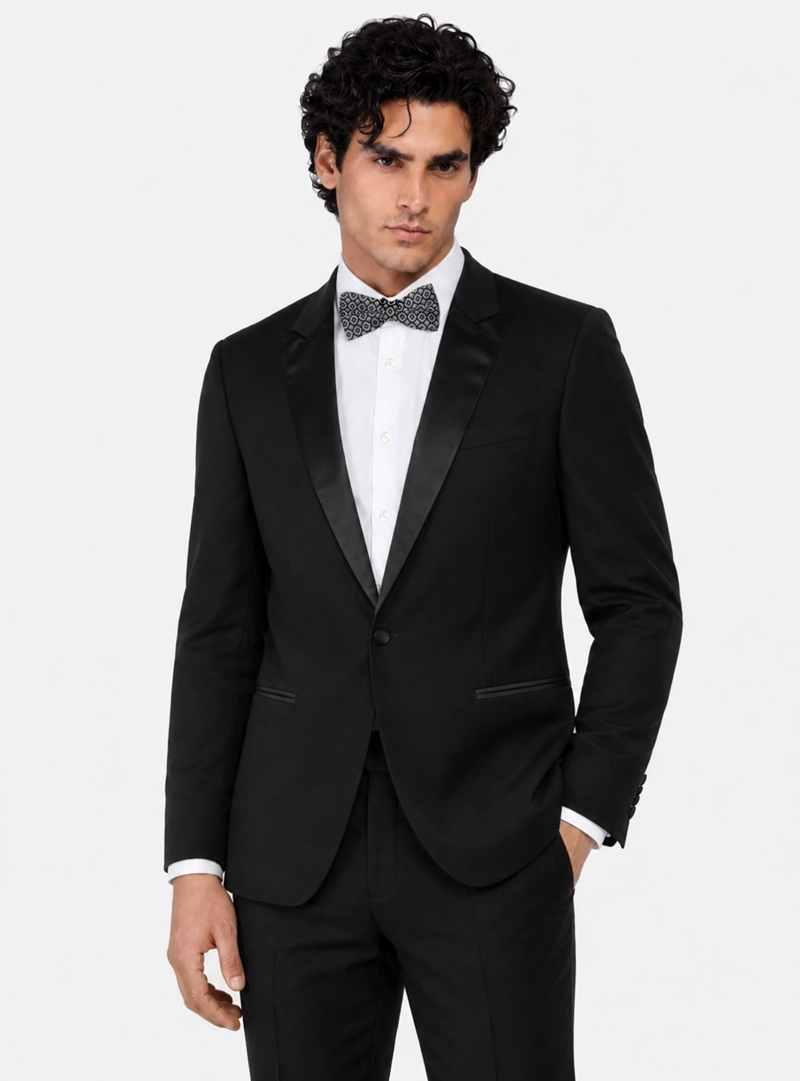 TRAJE CEREMONIA LISO SPANDEX SLIM FIT NEGRO ARROW - 3