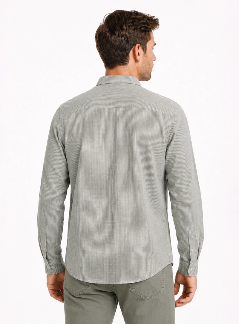 CAMISA A RAYAS REGULAR FIT OLIVA ARROW - 2