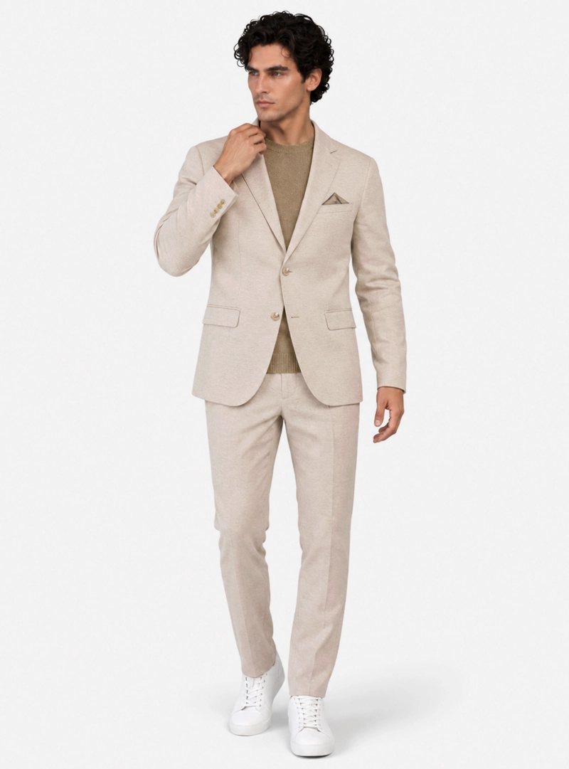 TRAJE POLI VISCOSA TAILORED FIT BEIGE ARROW - 1
