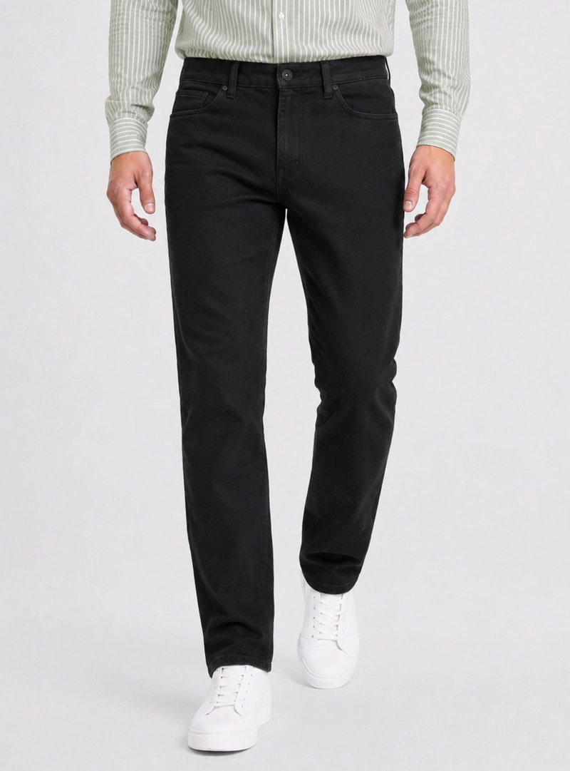 PANTALON STONE WASH REGULAR FIT NEGRO PIERO BUTTI - 1