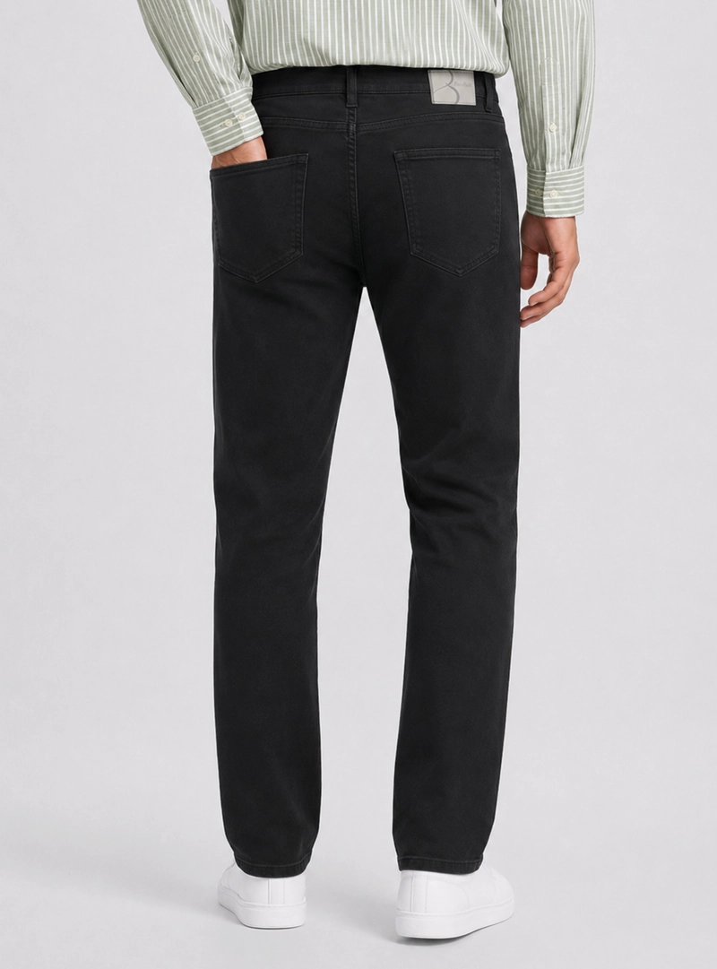 PANTALON STONE WASH REGULAR FIT NEGRO PIERO BUTTI - 2