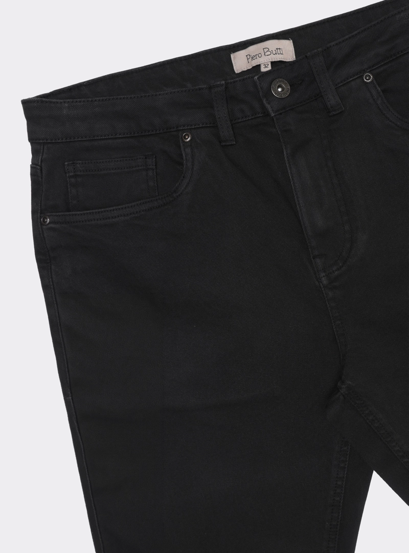 PANTALON STONE WASH REGULAR FIT NEGRO PIERO BUTTI - 5