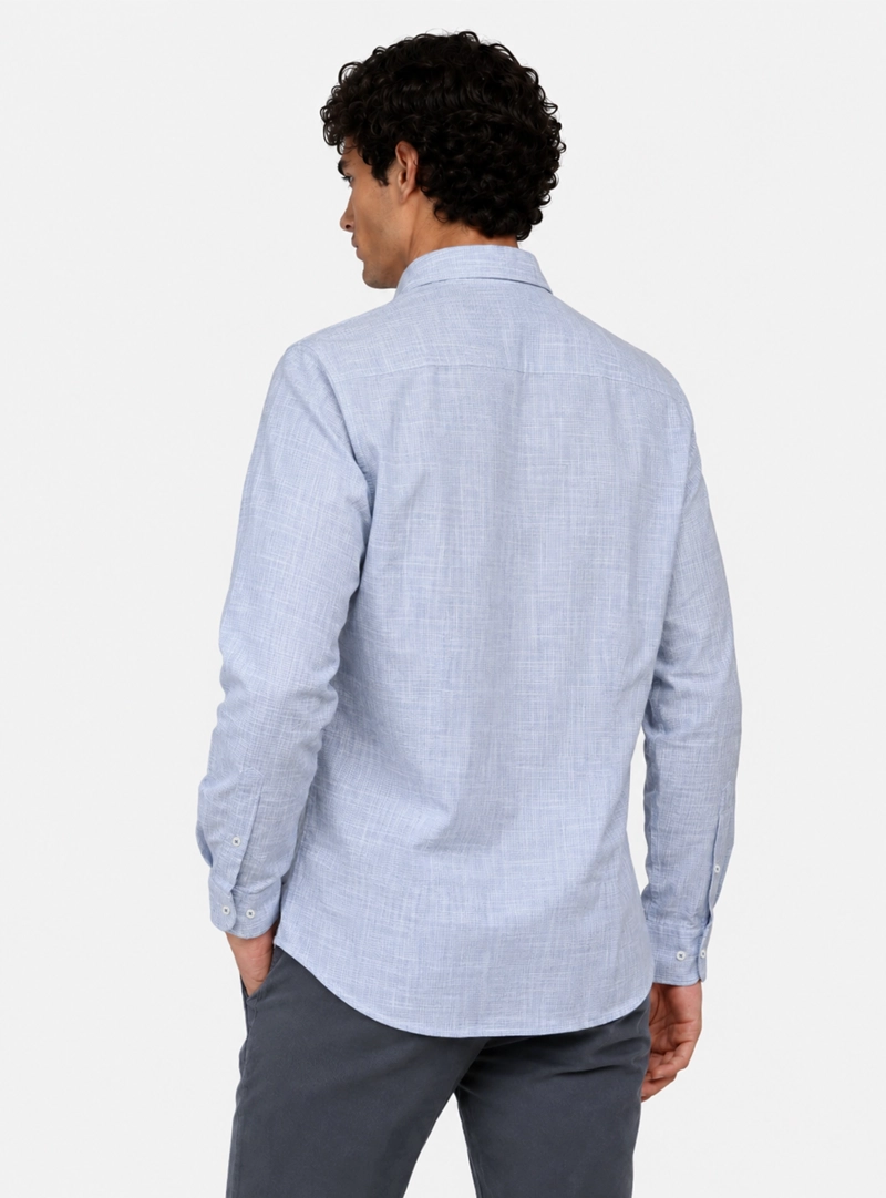 CAMISA TEXTURADA REGULAR FIT AZUL ARROW - 2