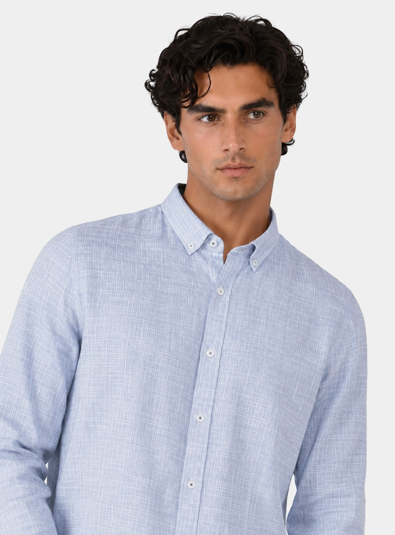 CAMISA TEXTURADA REGULAR FIT AZUL ARROW - 3