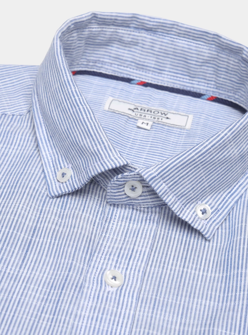 CAMISA TEXTURADA REGULAR FIT AZUL ARROW - 5