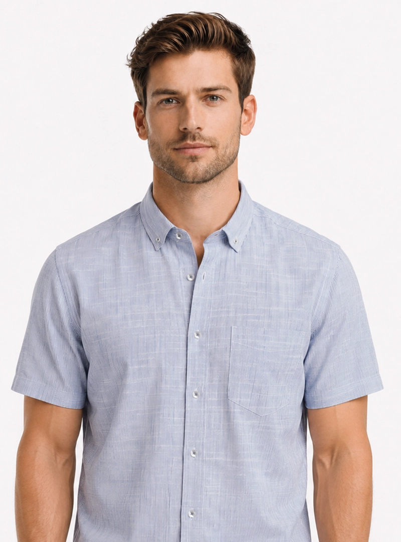 CAMISA TEXTURADA REGULAR FIT AZUL ARROW - 3