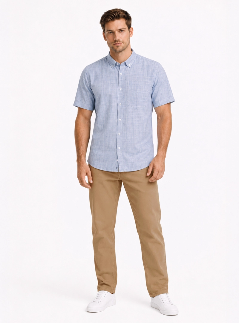 CAMISA TEXTURADA REGULAR FIT AZUL ARROW - 4