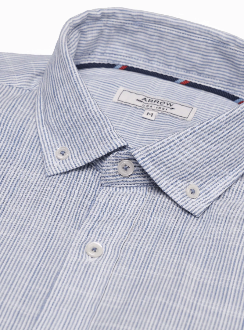 CAMISA TEXTURADA REGULAR FIT AZUL ARROW - 5