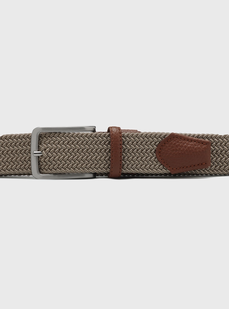 CINTURON ELASTICO TRENZADO BEIGE ARROW - 3