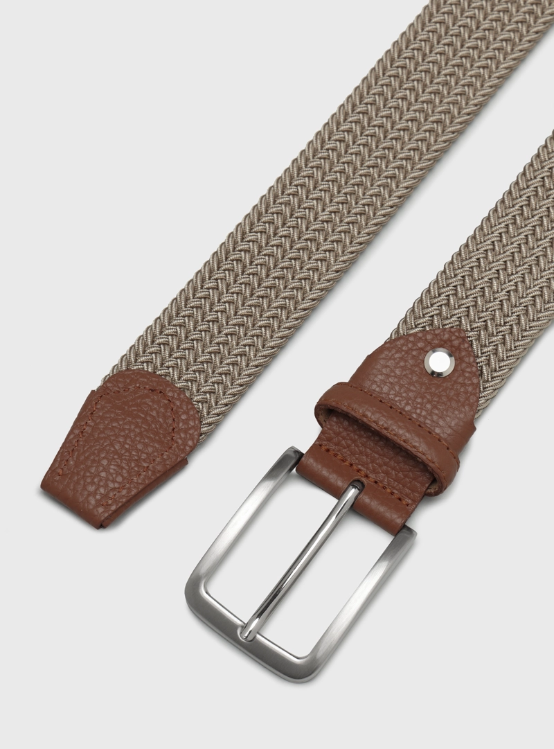 CINTURON ELASTICO TRENZADO BEIGE ARROW - 4