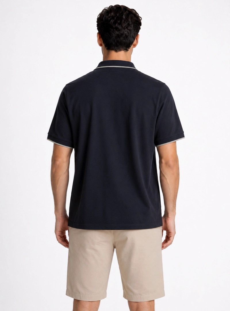 POLERA PIQUE REGULAR FIT AZUL MARINO PIERO BUTTI - 2