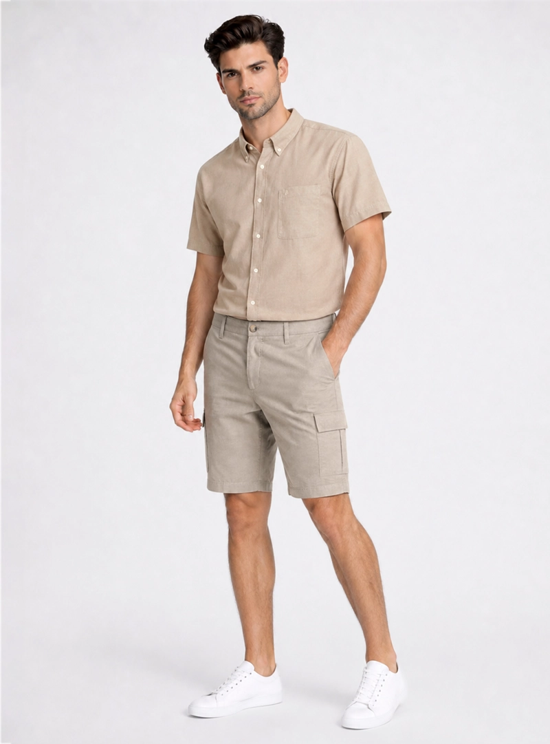 BERMUDA CARGO REGULAR FIT KHAKI PIERO BUTTI - 4