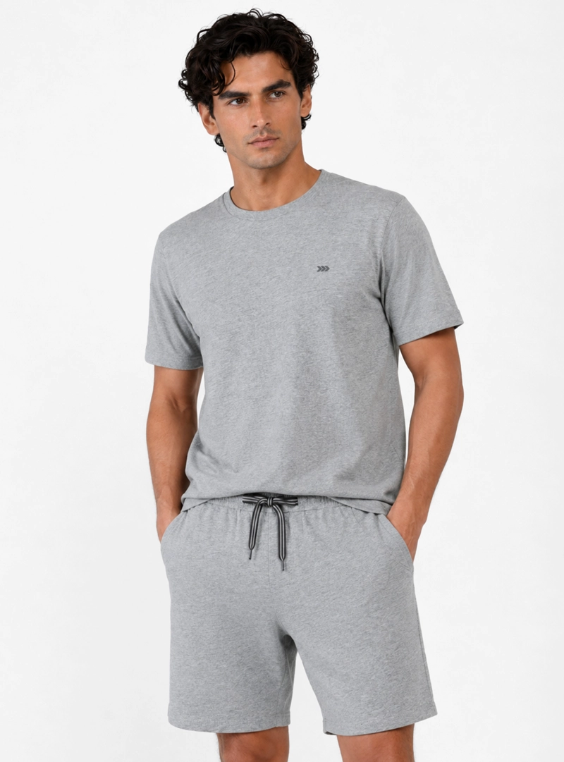 PIJAMA CORTO CUELLO REDONDO REGULAR FIT GRIS ARROW - 1