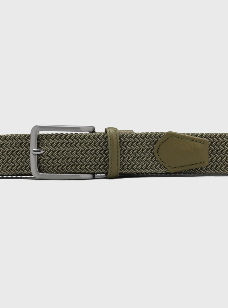 CINTURON ELASTICO TRENZADO VERDE ARROW - 3