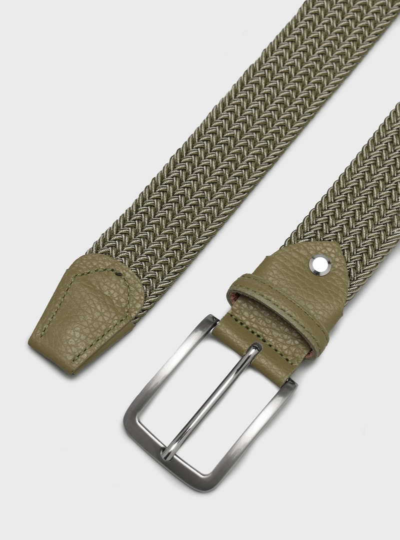 CINTURON ELASTICO TRENZADO VERDE ARROW - 4