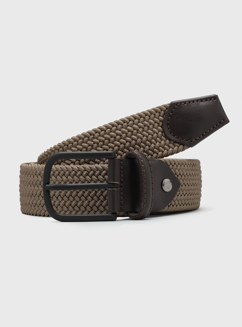 CINTURON ELASTICO TRENZADO BEIGE ARROW - 2