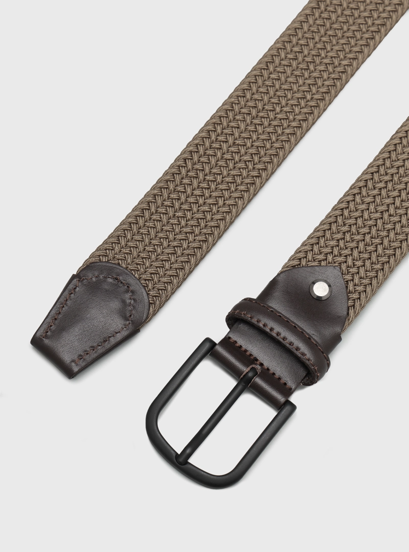 CINTURON ELASTICO TRENZADO BEIGE ARROW - 4