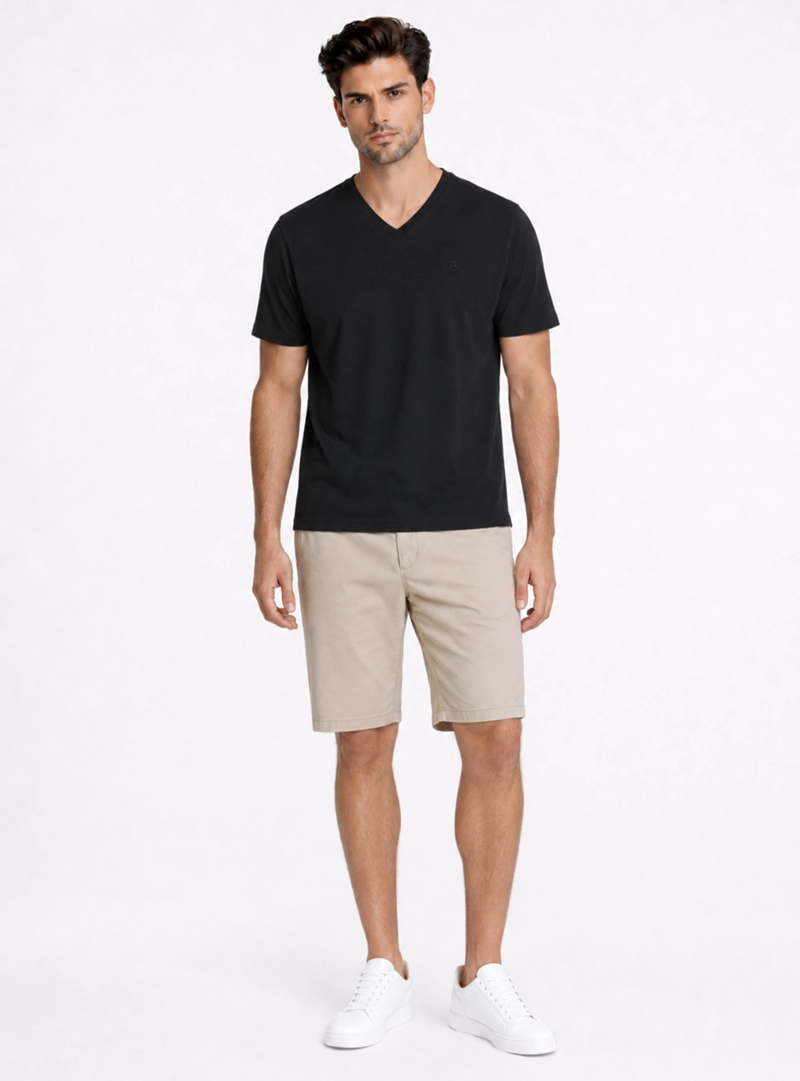 POLERA CUELLO V REGULAR FIT NEGRO PIERO BUTTI - 4