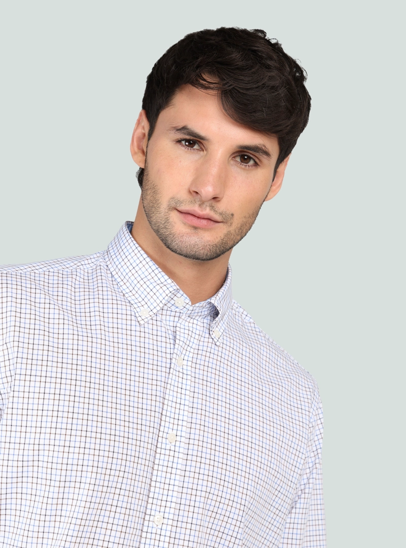 CAMISA A CUADROS REGULAR FIT AZUL ARROW - 3