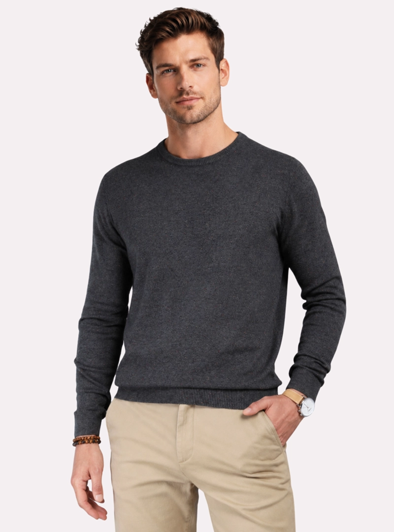 SWEATER CUELLO REDONDO REGULAR FIT GRIS ARROW - 1