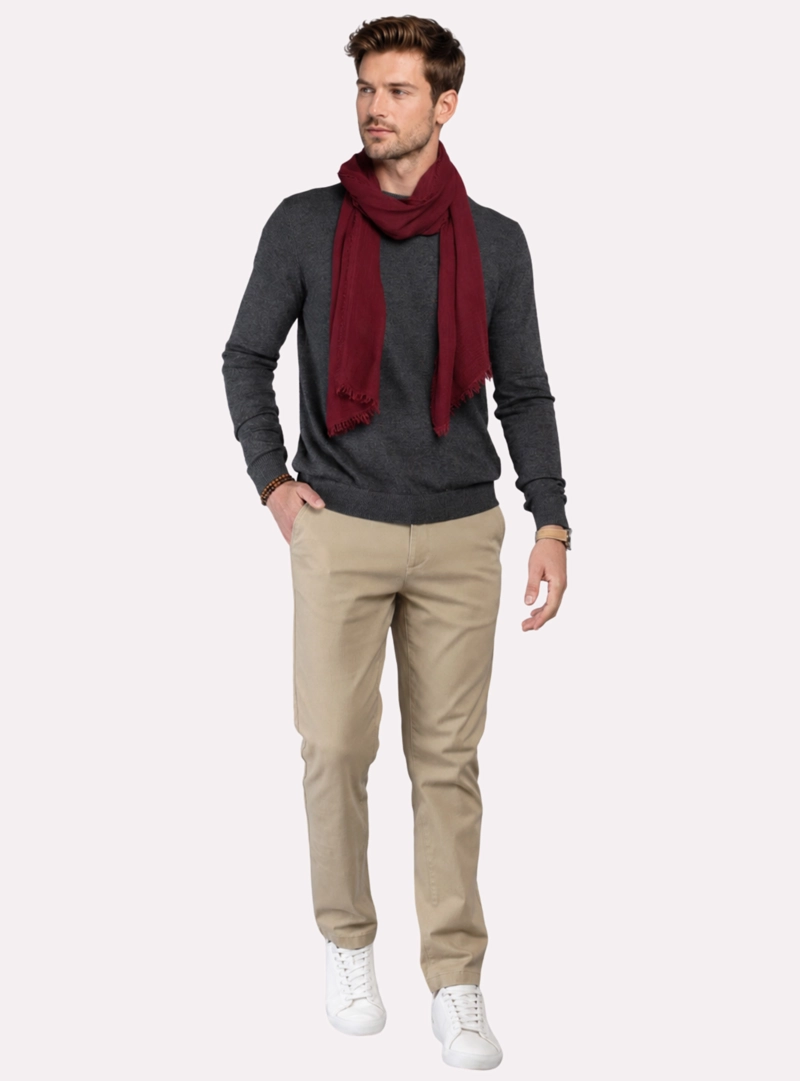 SWEATER CUELLO REDONDO REGULAR FIT GRIS ARROW - 4