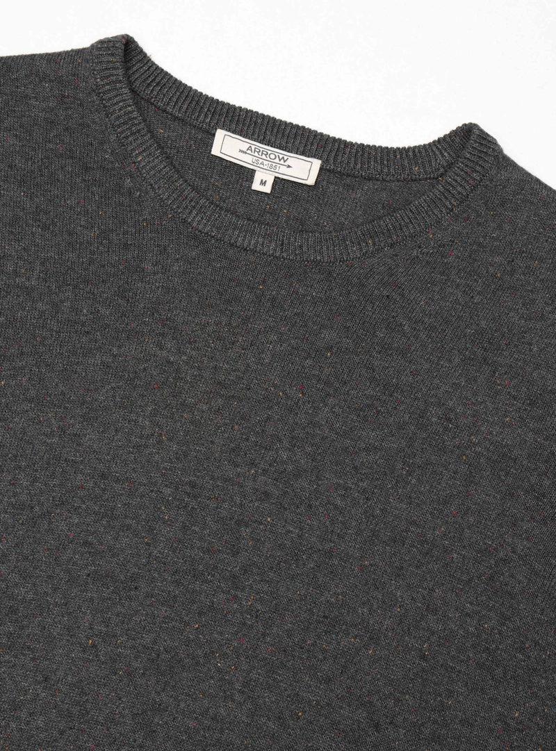 SWEATER CUELLO REDONDO REGULAR FIT GRIS ARROW - 5