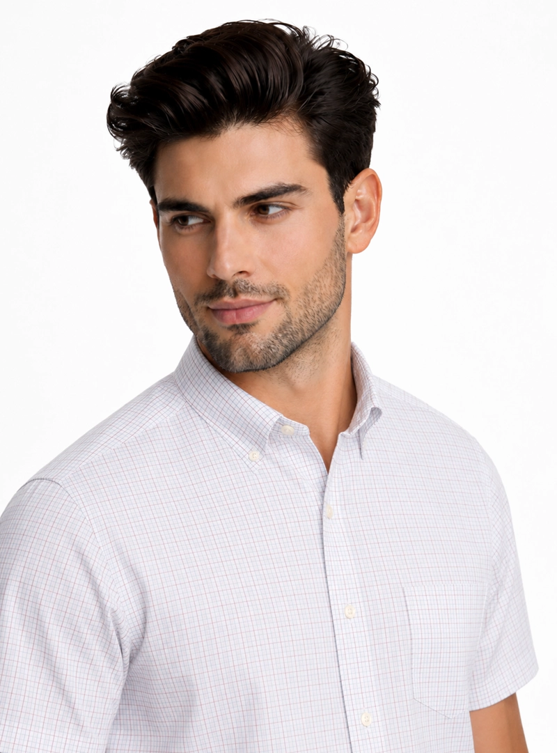 CAMISA A CUADROS REGULAR FIT ROJO PIERO BUTTI - 3