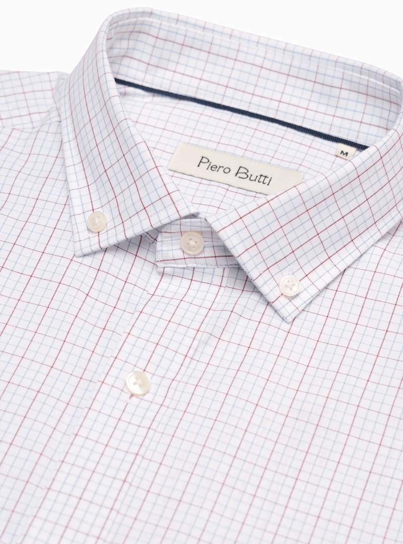 CAMISA A CUADROS REGULAR FIT ROJO PIERO BUTTI - 5