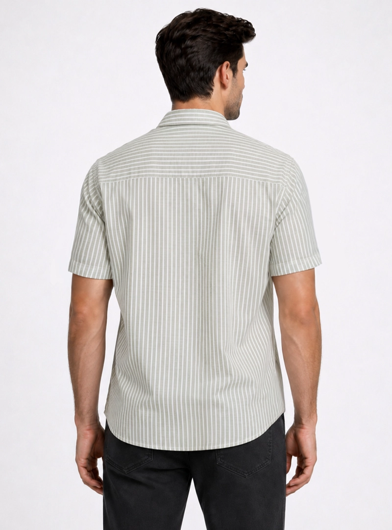 CAMISA A RAYAS REGULAR FIT OLIVA PIERO BUTTI - 2