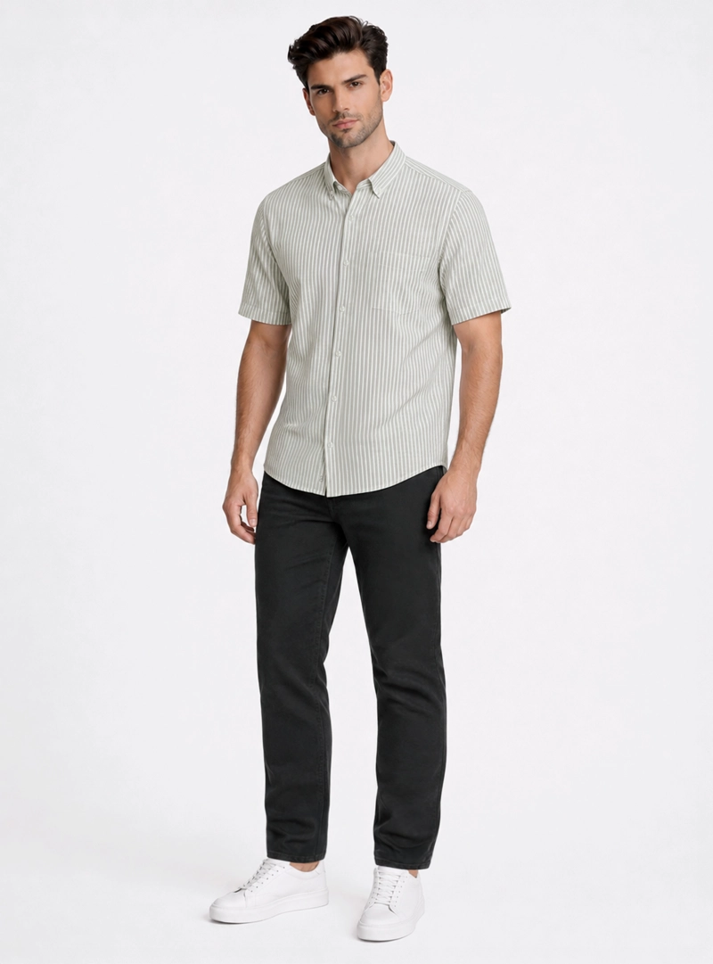 CAMISA A RAYAS REGULAR FIT OLIVA PIERO BUTTI - 4