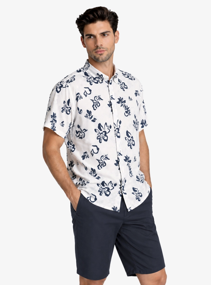 CAMISA PRINT REGULAR FIT AZUL PIERO BUTTI - 1