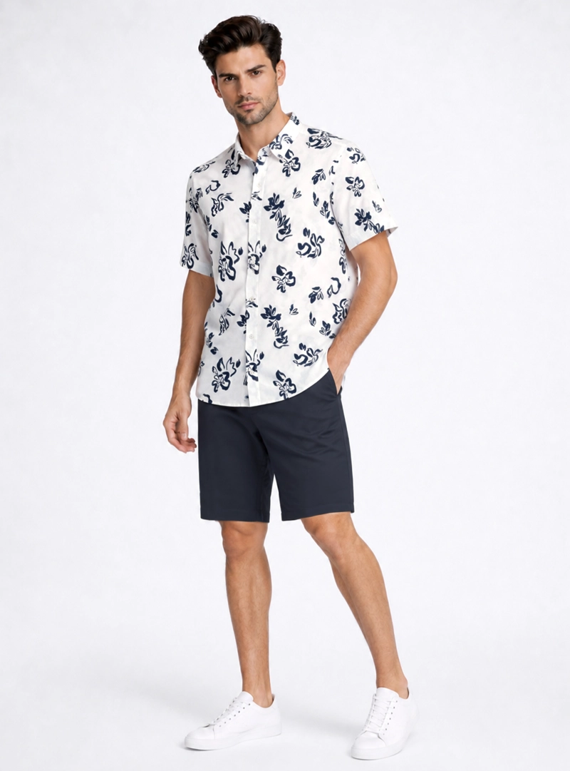 CAMISA PRINT REGULAR FIT AZUL PIERO BUTTI - 4