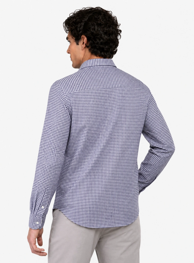 CAMISA OXFORD SPANDEX REGULAR FIT AZUL MARINO ARROW - 2