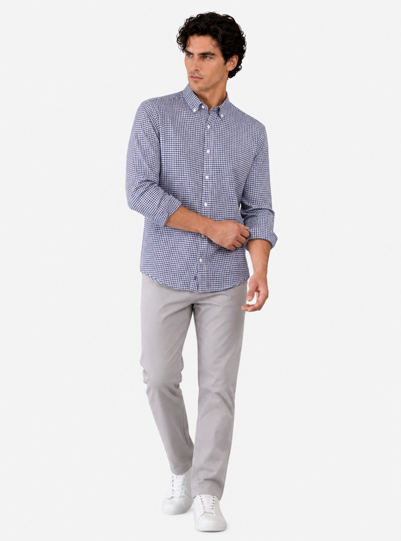 CAMISA OXFORD SPANDEX REGULAR FIT AZUL MARINO ARROW - 4