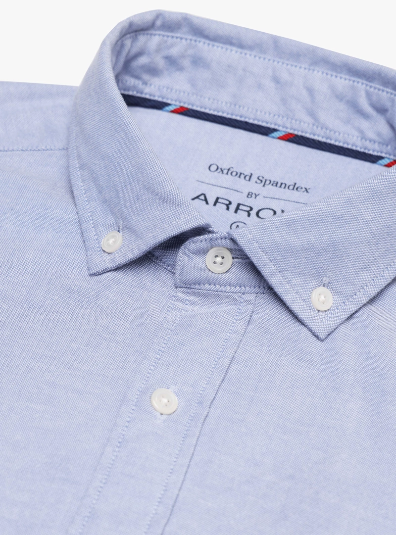 CAMISA OXFORD SPANDEX REGULAR FIT AZUL ARROW - 5