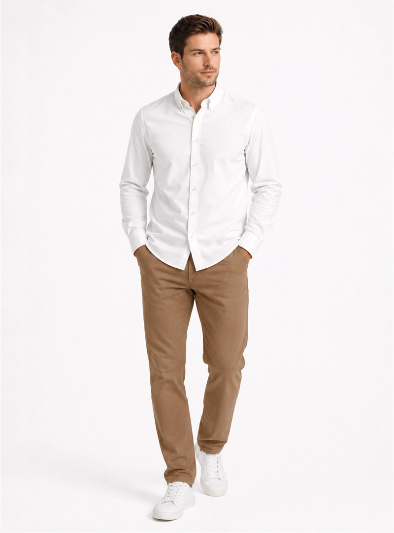 CAMISA OXFORD SPANDEX REGULAR FIT BLANCO ARROW - 4