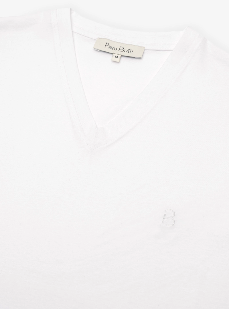POLERA CUELLO V REGULAR FIT BLANCO PIERO BUTTI - 5