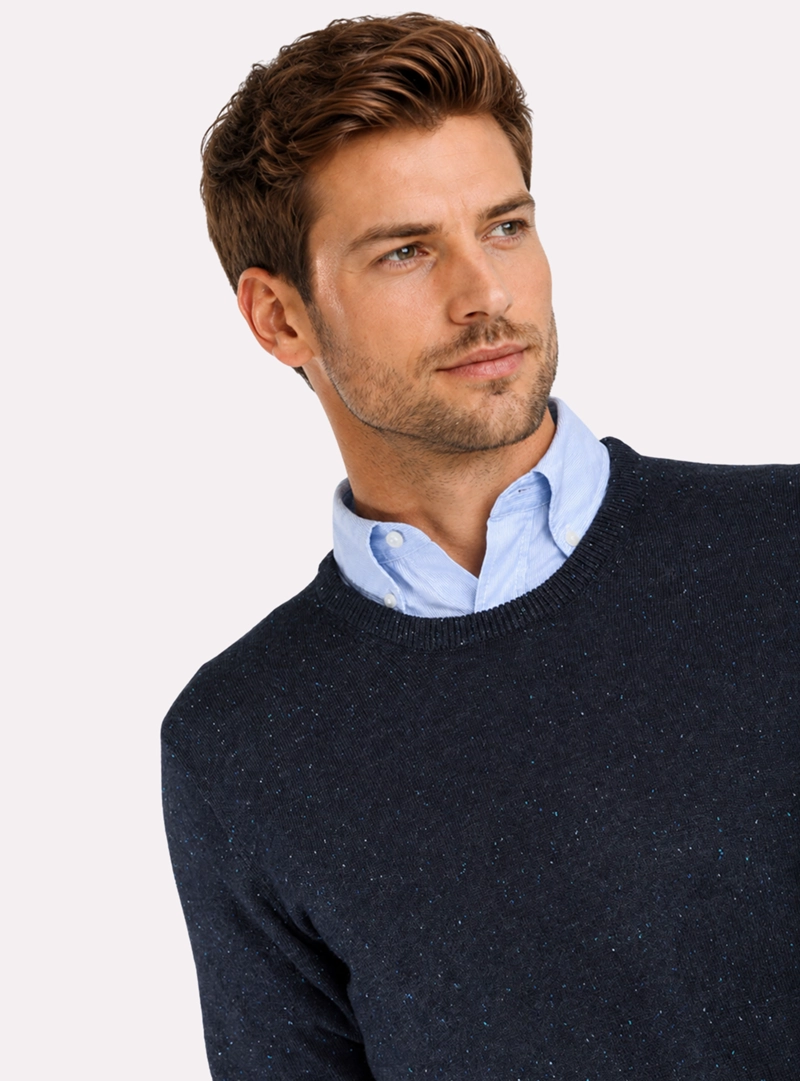 SWEATER CUELLO REDONDO REGULAR FIT AZUL ARROW - 3