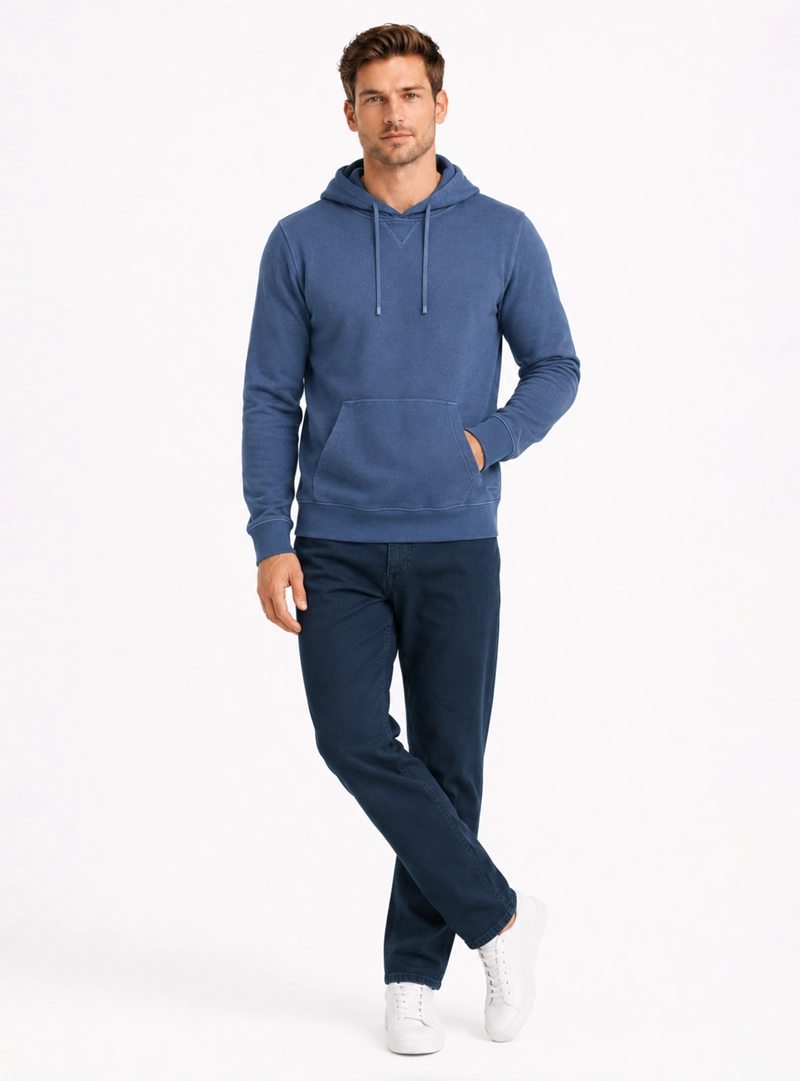 POLERON HOODIE STONE WASH REGULAR FIT DENIM ARROW - 4