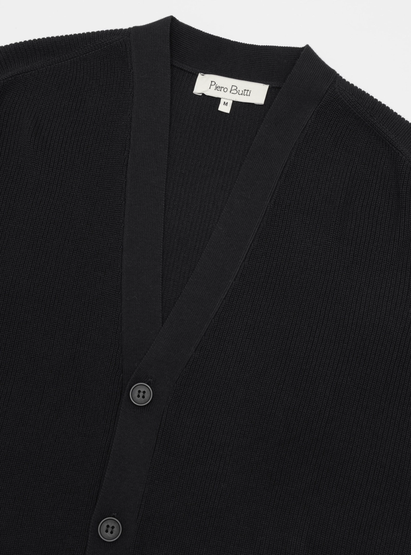 CARDIGAN TEXTURADO REGULAR FIT NEGRO PIERO BUTTI - 5
