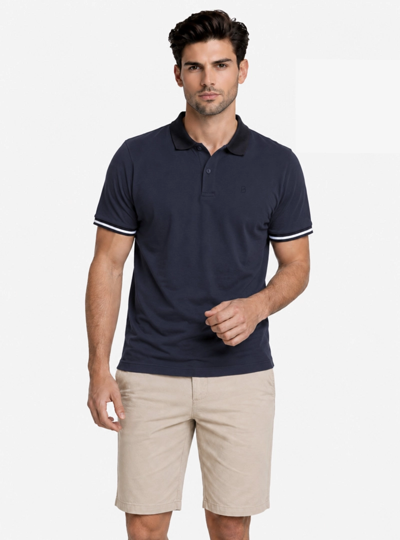 POLERA PIQUE REGULAR FIT AZUL PIERO BUTTI - 1