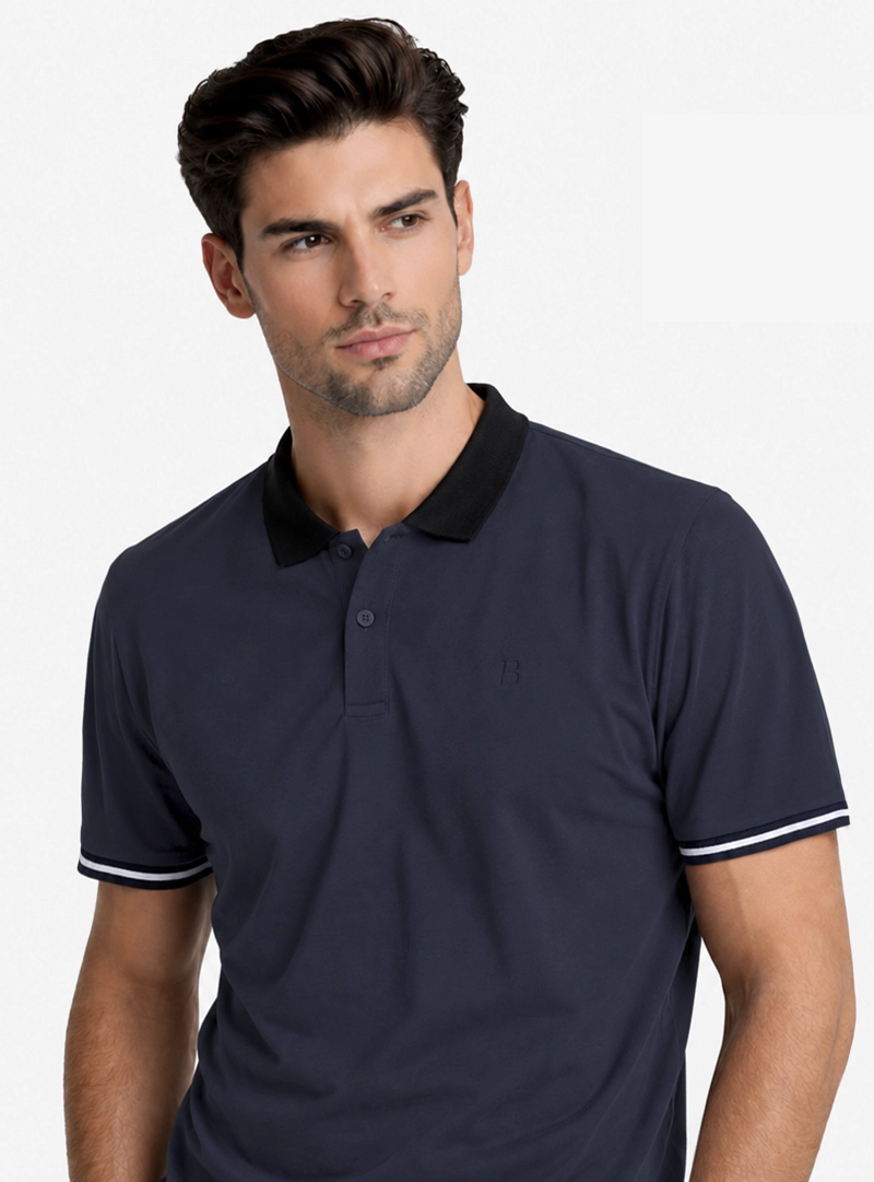 POLERA PIQUE REGULAR FIT AZUL PIERO BUTTI - 3